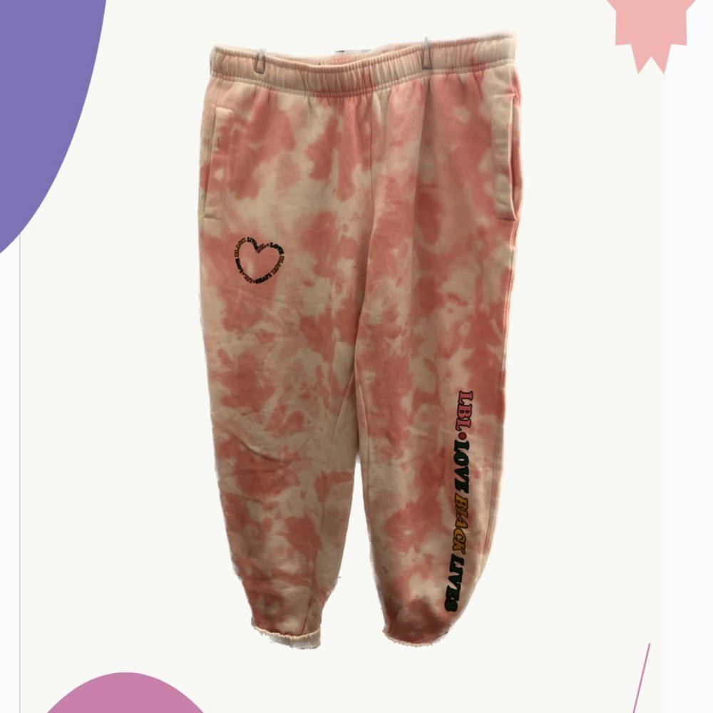 Cross Colours Pink LBL Love Black Lives Sweatpants Size Medium
